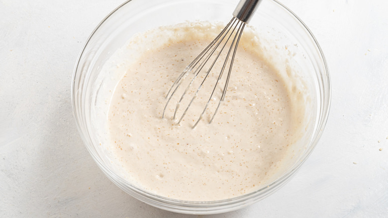 vegan waffle batter in bowl