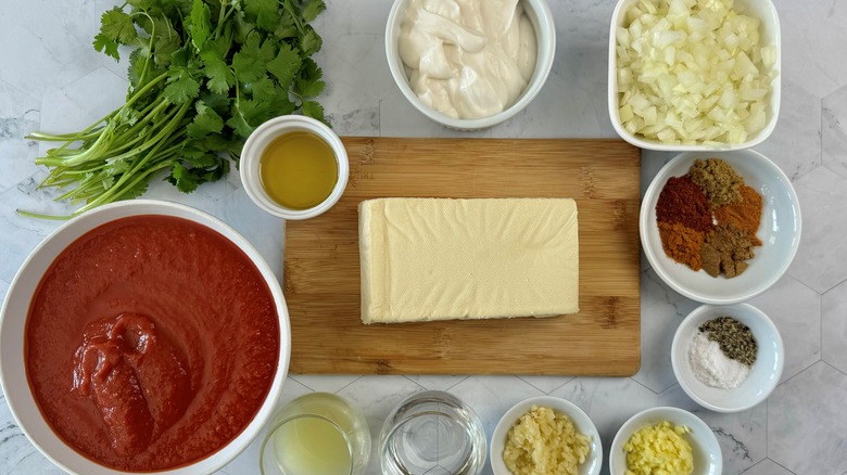 tomato sauce tofu and seasonings
