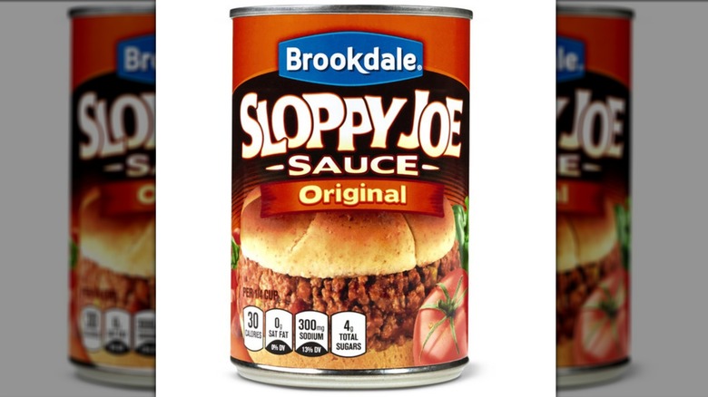 A can of Brookdale Sloppy Joe Sauce