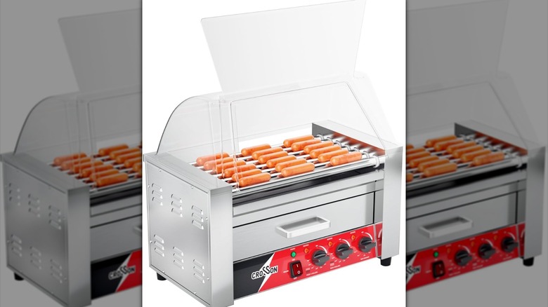 CROSSON hot dog roller with bun warmer