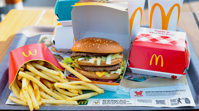 McDonalds fries, big mac, and McChicken.