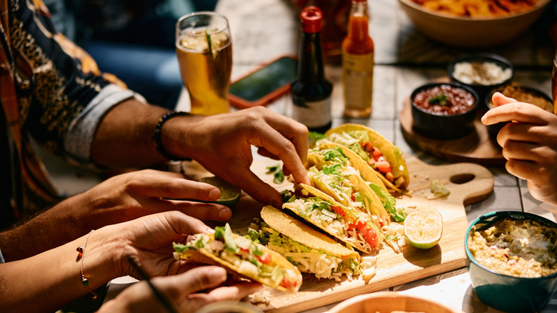 diners enjoying Mexican food