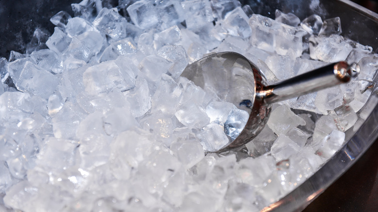 ice dropping into glass