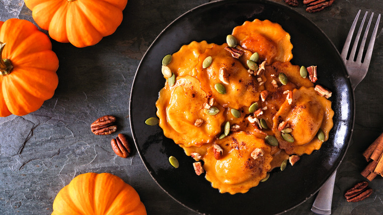 Pumpkins with ravioli