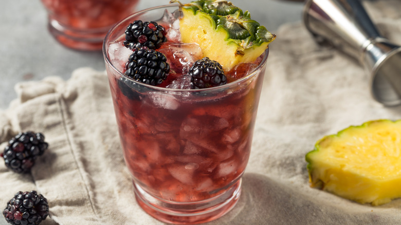 A sherry cobbler cocktail served in a glass