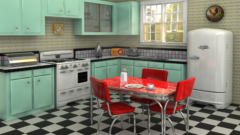Retro kitchen from the 1950s
