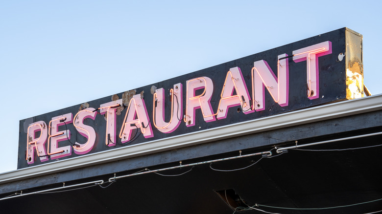 Vintage neon restaurant sign