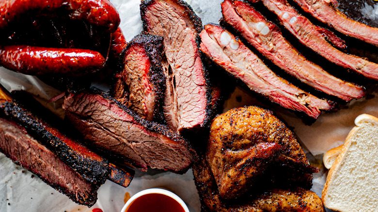 Platter of barbecue meats