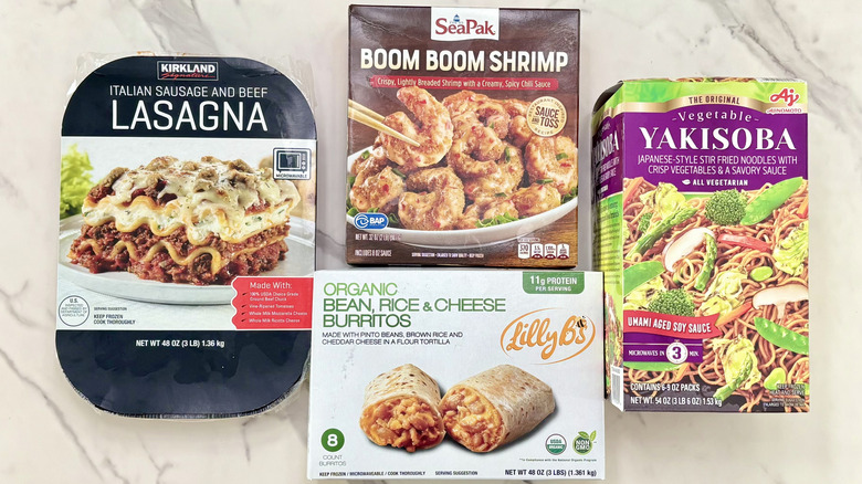The five frozen Costco products.