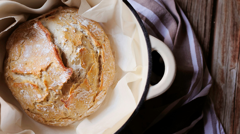 Rustic no-knead bread.