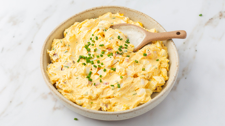 Egg salad with dill.
