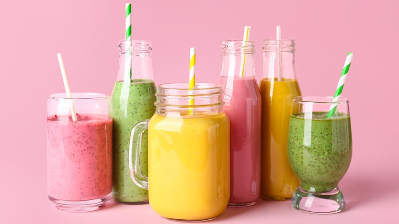 Various fruit smoothies