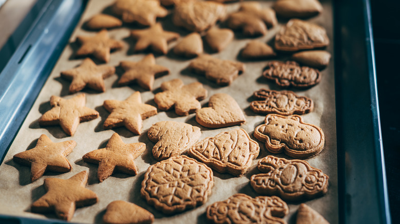 Cookies prepared on a sheet pan