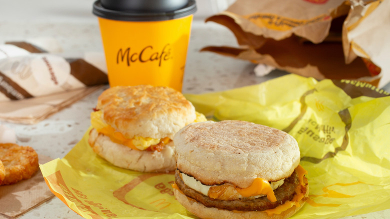 A McDonald's breakfast spread.