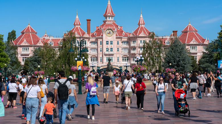 People walking around at DisneyLand
