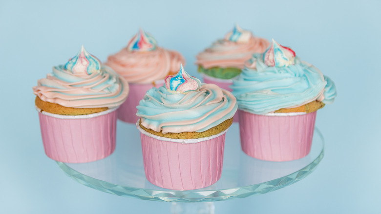 Cupcakes with multi-colored frosting