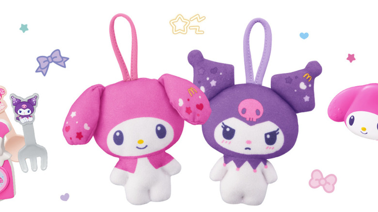 Limited-edition My Melody & Kuromi toys are pictured