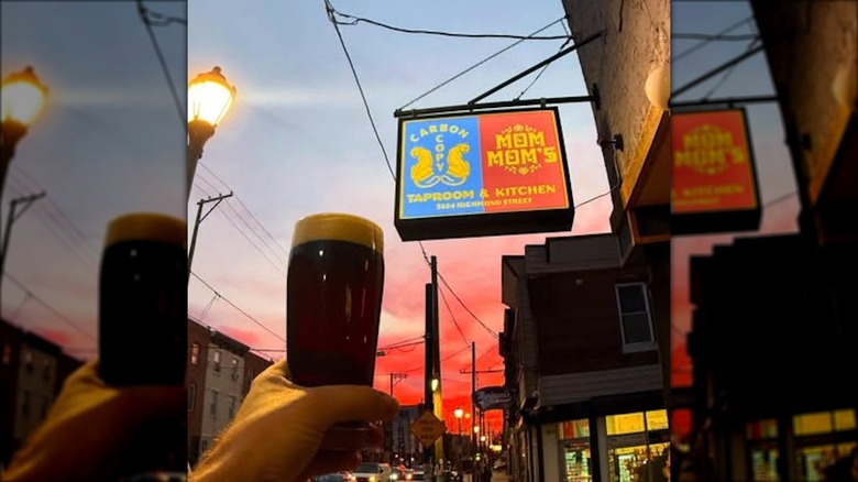 Mom-Mom's & Carbon Copy sign