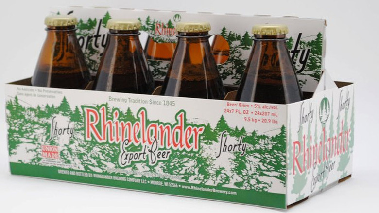 a six-pack of Rhinelander shorties