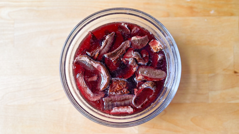 Porcini mushrooms in wine