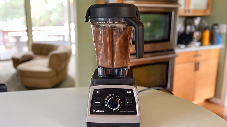 Porcini mushroom soup in blender