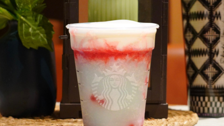 Close-up shot of Starbucks Firework Frappuccino