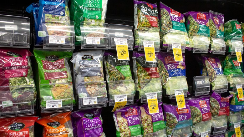 Taylor Farms Chicken salads on display in a grocery store