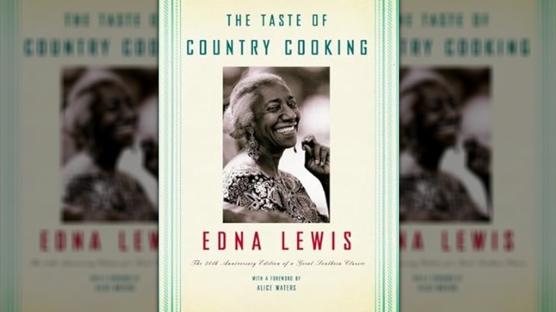 The front cover of A Taste of Country Cooking, Edna Lewis is smiling