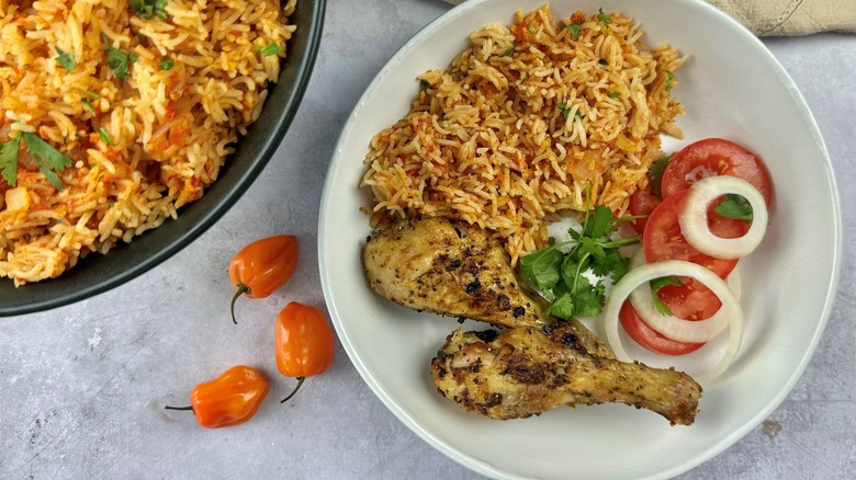 rice with chicken legs