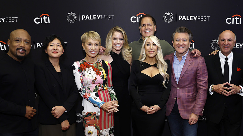 Shark Tank cast smiling on red carpet