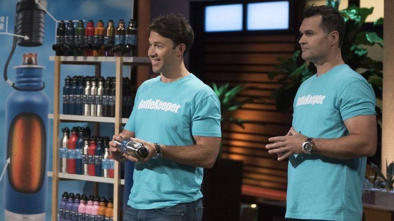 The two founders both appearing on Shark Tank