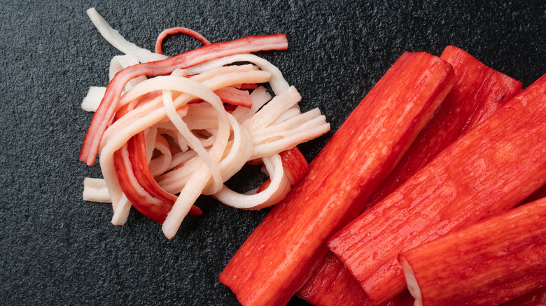 sticks and shredded imitation crab