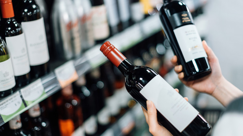 Wine at grocery store